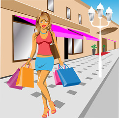 Image showing Girl Shopping