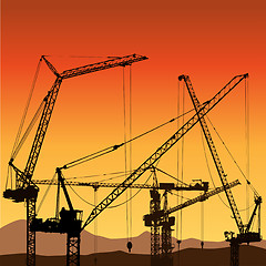 Image showing Tower Cranes