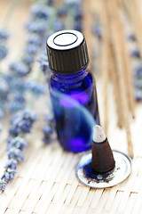 Image showing incense cones and aromatherapy oil