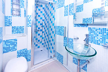 Image showing Blue bathroom