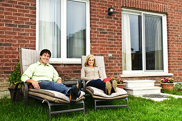 Image showing Happy couple relaxing at home