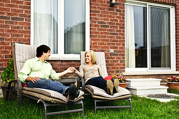 Image showing Happy couple relaxing at home