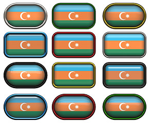 Image showing twelve buttons of the Flag of aZerbaijan