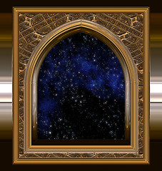 Image showing window looking out to space or night sky