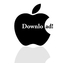 Image showing An Apple Download Sign