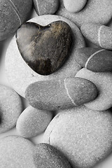 Image showing Heart Shaped Pebble on the Beach