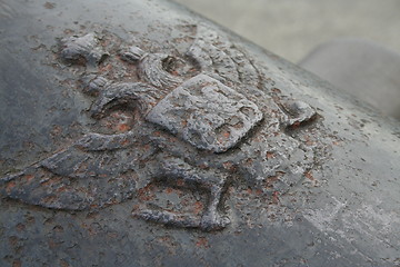 Image showing Old Russian Emblem on Cannon