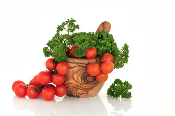 Image showing Tomatoes and Parsley Herb