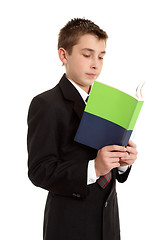 Image showing Secondary school student reading