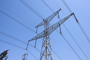 Image showing Steel support of overhead power transmission line 