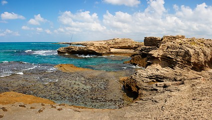 Image showing Scenic rocky sea coast landscape