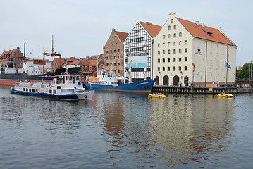 Image showing Europe, Poland, Pomerania, Gdansk. Town view from Stara Motlawa River, morning