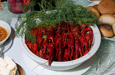 Image showing Bowl of crayfish