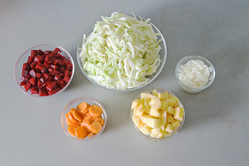 Image showing Ingredients for borsch