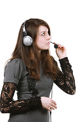 Image showing Girl with headset