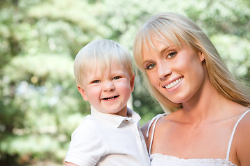 Image showing Happy caucasian mother and son