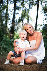Image showing Happy caucasian mother and son