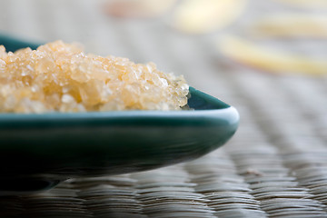 Image showing Bath salts in blue dish.