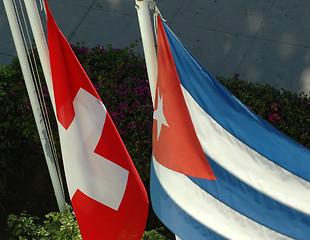 Image showing swiss and cuban flag