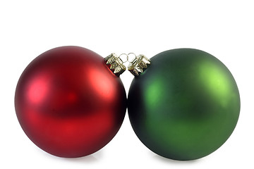 Image showing Two chrismas balls