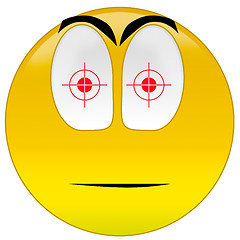 Image showing Smiley with target signs at eyes