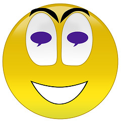 Image showing Happy thinking or dreaming smiley 