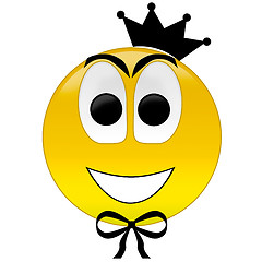 Image showing Happy smiley with crown tie