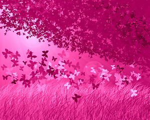 Image showing Abstract pink forest background