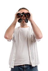 Image showing Man With Binoculars