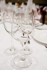Image showing Glasses at a party table