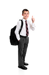 Image showing High school student thumbs up hand sign