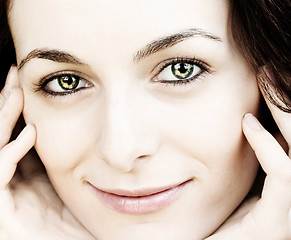 Image showing Woman with green eyes