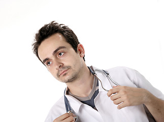 Image showing Doctor with stethoscope