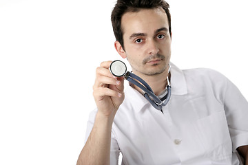 Image showing Doctor with stethoscope