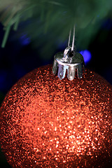 Image showing Christmas ornaments on tree.