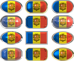 Image showing twelve buttons of the Flag of andorra