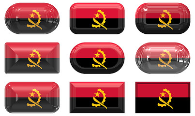 Image showing nine glass buttons of the Flag of angola