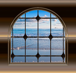 Image showing beach through the window