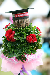 Image showing Graduation rose bouquet.