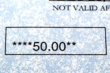 Image showing fifty dollar check