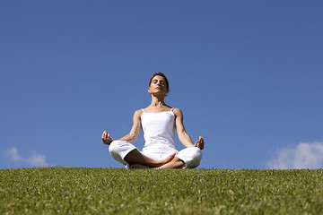 Image showing Yoga at the nature