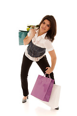 Image showing Happy woman after shopping