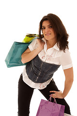 Image showing Happy woman after shopping