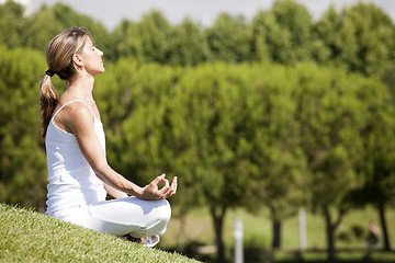 Image showing Yoga at the nature