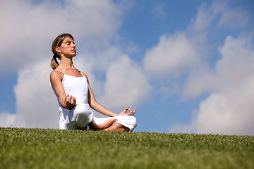 Image showing Yoga at the nature