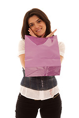 Image showing Happy woman after shopping