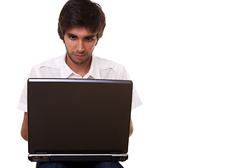 Image showing men working with the laptop