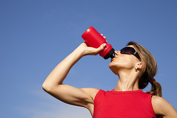 Image showing Woman drinking water