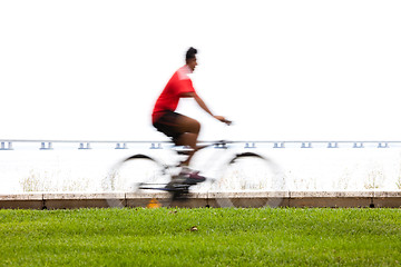 Image showing fast biker