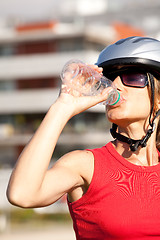 Image showing Woman drinking water